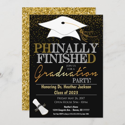 PhD Afstuderen Uitnodiging (Voorkant / Achterkant)