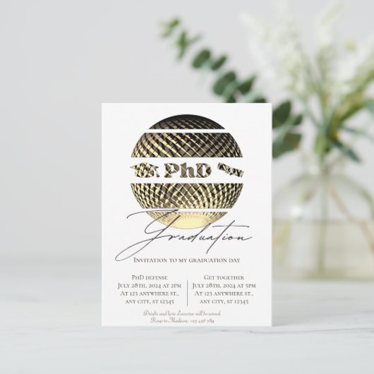 PhD afstuderen uitnodiging (Staand voorkant)