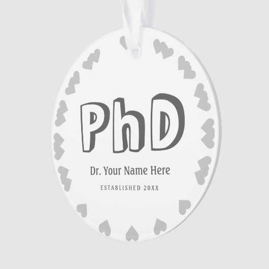 PhD-Afstuderen-versiering personaliseren Ornament (voorkant)