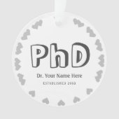 PhD-Afstuderen-versiering personaliseren Ornament (voorkant)