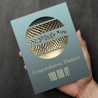 PhD afstuderen wenskaart goud platina Briefkaart