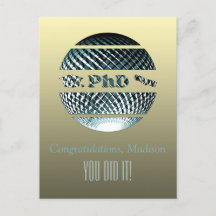 PhD afstuderen wenskaart platina blauw