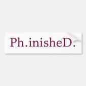 PhD-Bumpersticker Bumpersticker (Voorkant)