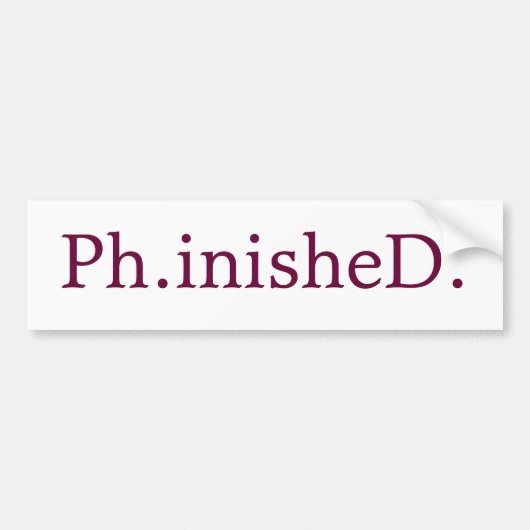PhD-Bumpersticker Bumpersticker (Voorkant)