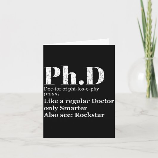 Phd definitie grappige afstudeercandidat graphic kaart (Voorkant)