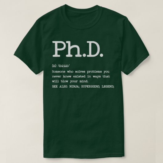Phd-definitieontwerp T-shirt (Design voorkant)