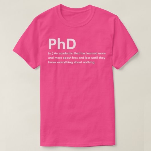 Phd Definition 4 T-shirt (Design voorkant)