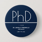 PhD degree Blue Keepsake Graduation Ronde Button 7,6 Cm (Voorkant)