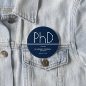 PhD degree Blue Keepsake Graduation Ronde Button 7,6 Cm (In situ)