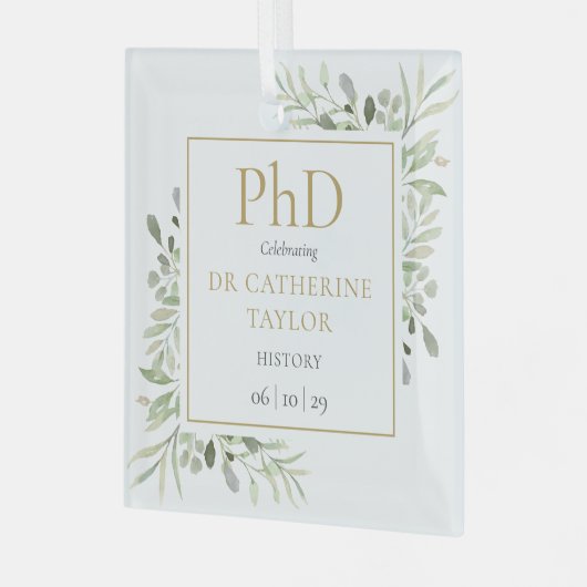 Phd Degree Waterverf Greenery Keepomwille Glas Ornament