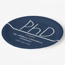 PhD diploma afstudeerfeest Blauw Papier Bord