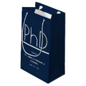 PhD diploma afstudeerfeest Klein Blauw Klein Cadeauzakje (Achterkant Gekanteld)