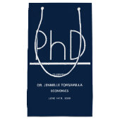 PhD diploma afstudeerfeest Klein Blauw Klein Cadeauzakje (Voorkant)