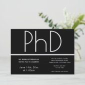 PhD diploma Black Graduation Party Kaart (Staand voorkant)
