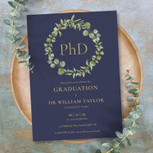 PhD-diploma Navyblauwe slinger afstudeerfeest