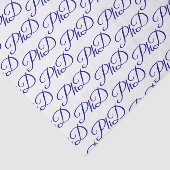 PhD diploma Wit Blauw Afstuderen Celebration Tissuepapier (Detail)