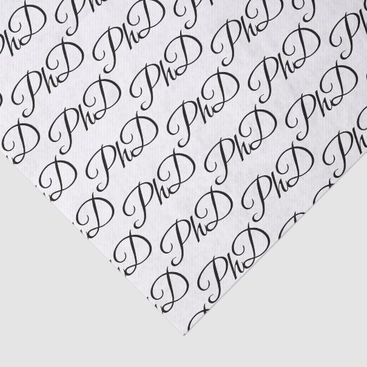 PhD diploma Wit Zwart Afstuderen Celebration Tissuepapier (Detail)