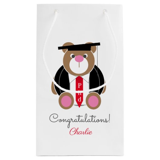 PhD doctor in de filosofie gefeliciteerd beer Klein Cadeauzakje (Achterkant)