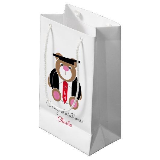 PhD doctor in de filosofie gefeliciteerd beer Klein Cadeauzakje (Voorkant Gekanteld)