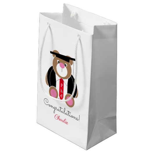 PhD doctor in de filosofie gefeliciteerd beer Klein Cadeauzakje (Achterkant Gekanteld)