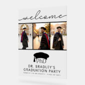 PhD Doctoraat Afstudeerhoed Doctoraatsafstuderen W Acryl Bord (Hoek)