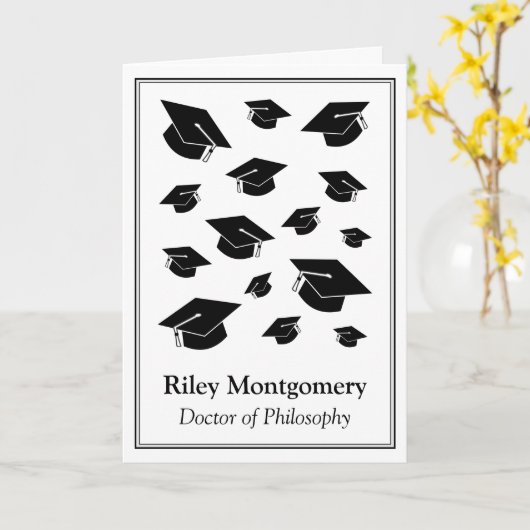 PhD Doctoraat Afstuderen Kaart (Gele Bloem)