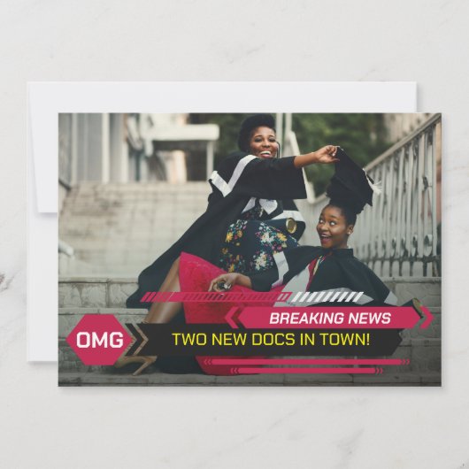 PhD Doctoraat Breaking TV Nieuws Afstudeerfeest Kaart (Voorkant)