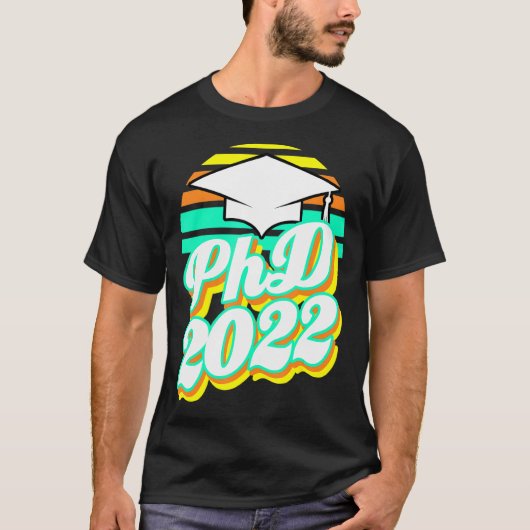 PhD Doctoraat Degree Afstuderen 2022 Retro T-shirt (Voorkant)