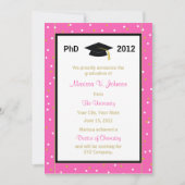 PhD Doctoraatsaankondiging Roze Confetti Aankondiging (Voorkant)
