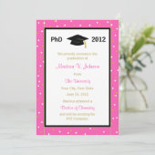 PhD Doctoraatsaankondiging Roze Confetti Aankondiging (Staand voorkant)