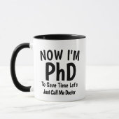 PhD Doctoral Afstuderen Mok | Snarky Doctor Humor (Links)