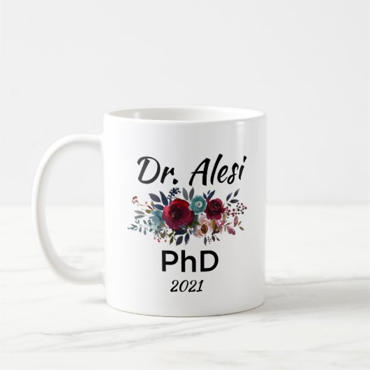PhD Doctorate Degree - Graduation Custom Name Mug Koffiemok (Links)