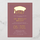 Phd Doctorate Hat Doctoral Degree Graduation Folie Uitnodiging (Voorkant)