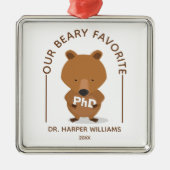 PhD Favoriete Beer Funny Afstuderen Metal Ornament (Voorkant)