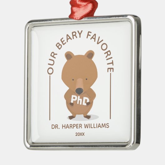 PhD Favoriete Beer Funny Afstuderen Metal Ornament (Links)