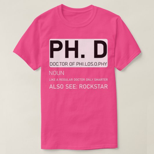PhD Filosofie 1 T-shirt (Design voorkant)
