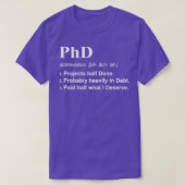 PhD Funny 3 Definition Gift Design for Post Afstud T-shirt (Design voorkant)