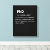 PhD Funny Dictionary Definition Canvas Afdruk (Insitu (Houten vloer))