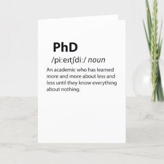 PhD Funny Dictionary Definition Feestdagen Kaart