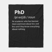 PhD Funny Dictionary Definition Fleece Deken (Voorkant)