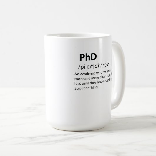 PhD Funny Dictionary Definition Koffiemok (Voorkant rechts)