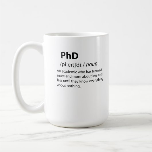 PhD Funny Dictionary Definition Koffiemok (Links)