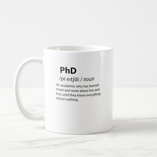 PhD Funny Dictionary Definition Koffiemok (Links)