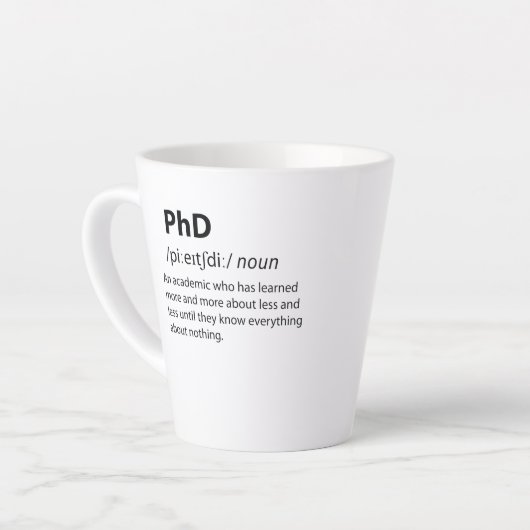 PhD Funny Dictionary Definition Latte Mok (Linkerhoek)