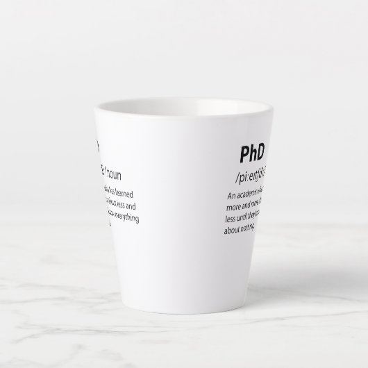 PhD Funny Dictionary Definition Latte Mok (Voorkant)