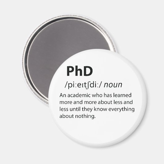 PhD Funny Dictionary Definition Magneet (Voorkant / Achterkant)