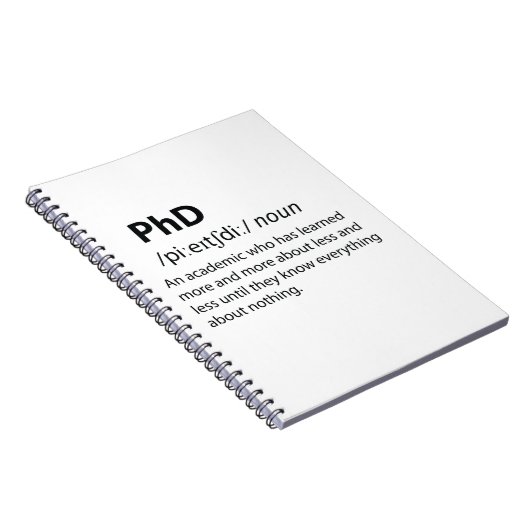 PhD Funny Dictionary Definition Notitieboek (Rechterzijde)