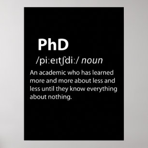 PhD Funny Dictionary Definition Poster