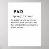 PhD Funny Dictionary Definition Poster (Voorkant)