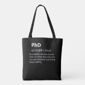 PhD Funny Dictionary Definition Tote Bag (Achterkant)